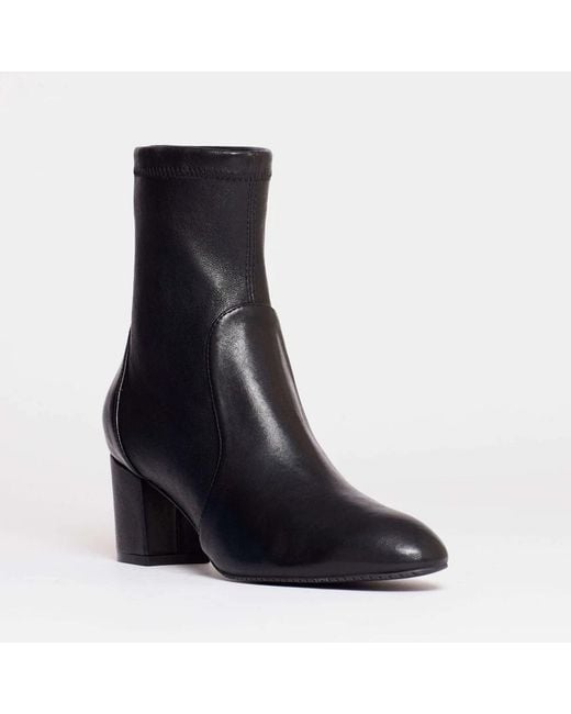 Stuart Weitzman Black Schwarze Lederstiefeletten