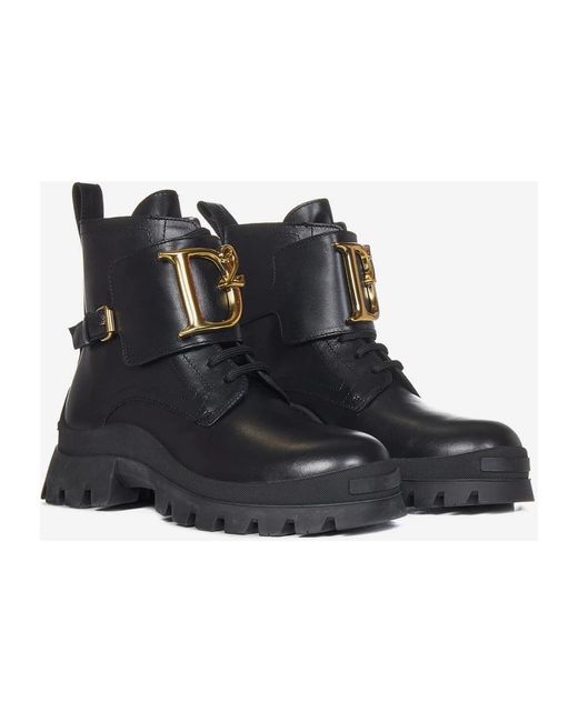 DSquared² Black Lace-Up Boots
