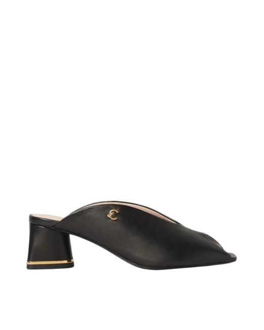 Coccinelle Black Heeled Mules