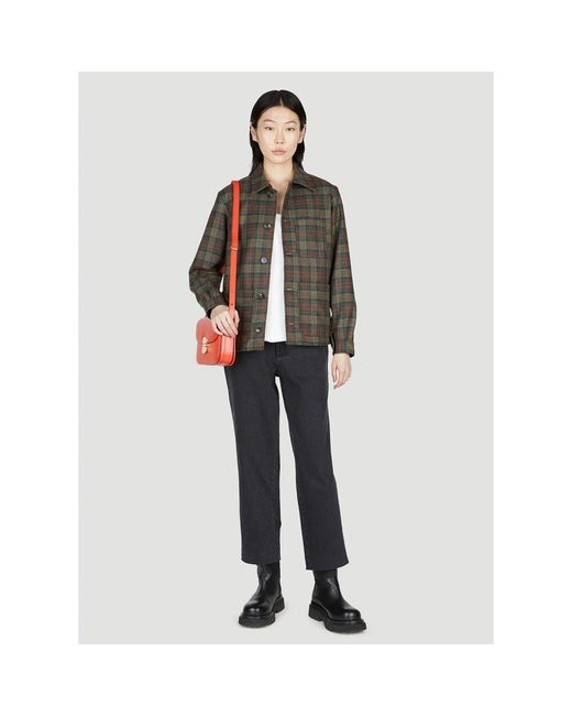 A.P.C. Brown Wollmischung Karo Jacke