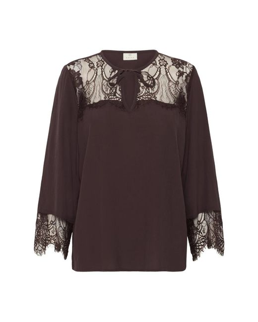 Kaffe Overhemden ,Bruin ,Kaapril Lace Blouse in het Brown