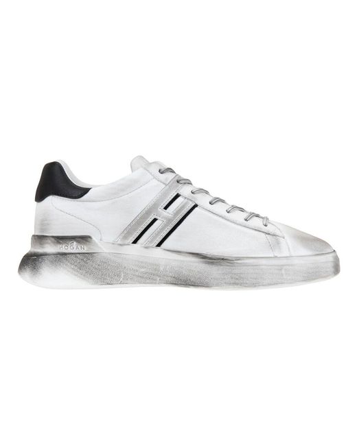 Hogan Leder sneaker mit schnürung in White für Herren