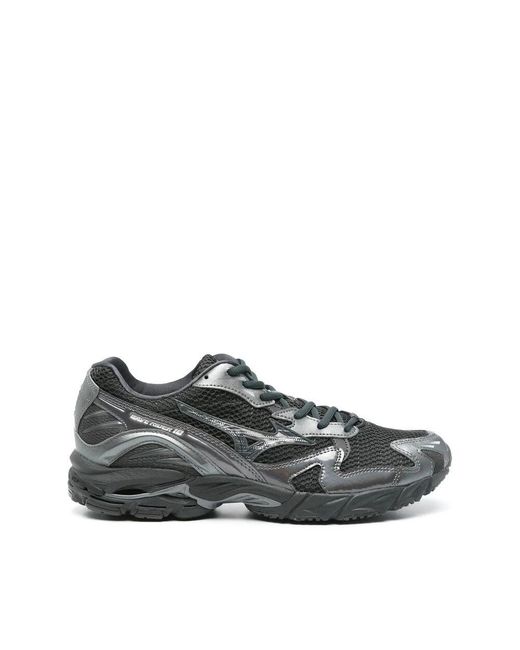 Mizuno Schwarzer sneaker mit schnürung und gepolstertem knöchel in Gray für Herren