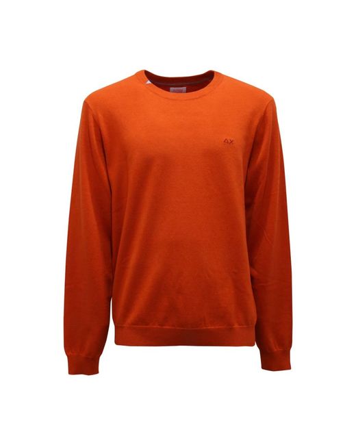 Sun 68 K45101 Pullover Basic L/S in Orange für Herren