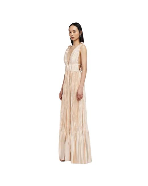 Jonathan Simkhai Natural Blush grecian silhouette plissiertes kleid