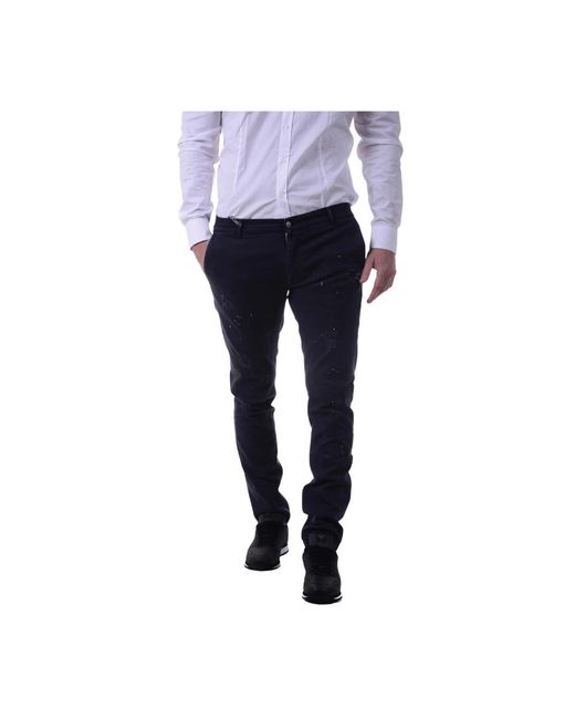Daniele Alessandrini Blue Slim-Fit Trousers for men