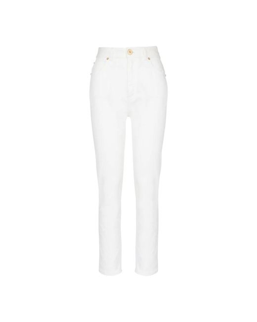 Slim fit jeans Balmain de color White
