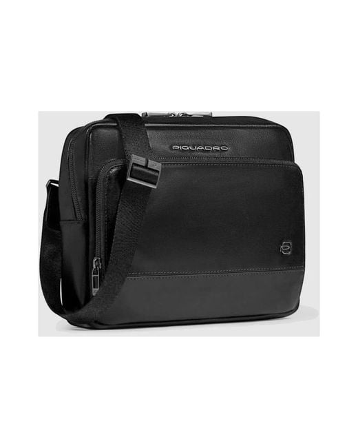 Piquadro Umhängetasche Für Herren Aus Leder Mit Ipad-Fach, Rfid-Geschützt in Black für Herren