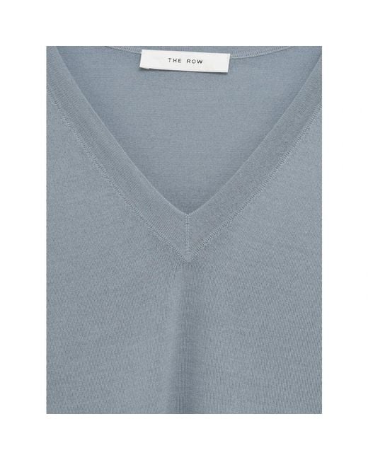 The Row Blue V-Neck Knitwear