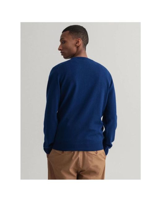Gant Blue Round-Neck Knitwear for men