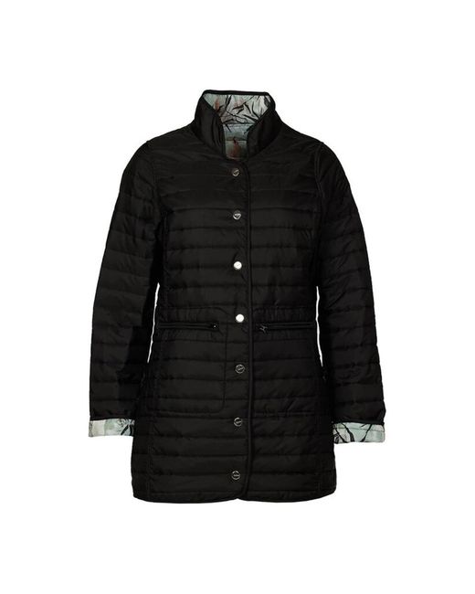 Danwear Jassen ,Zwart ,Polyester Omkeerbare Zwarte Jas Met Opstaande Kraag in het Black