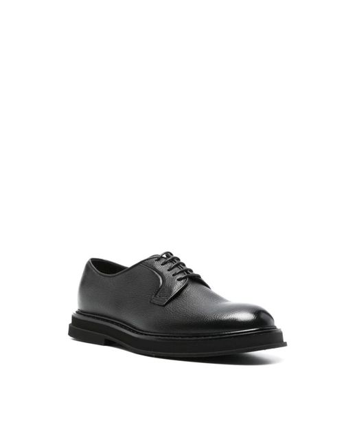 Doucal's Black Laced Shoes for men