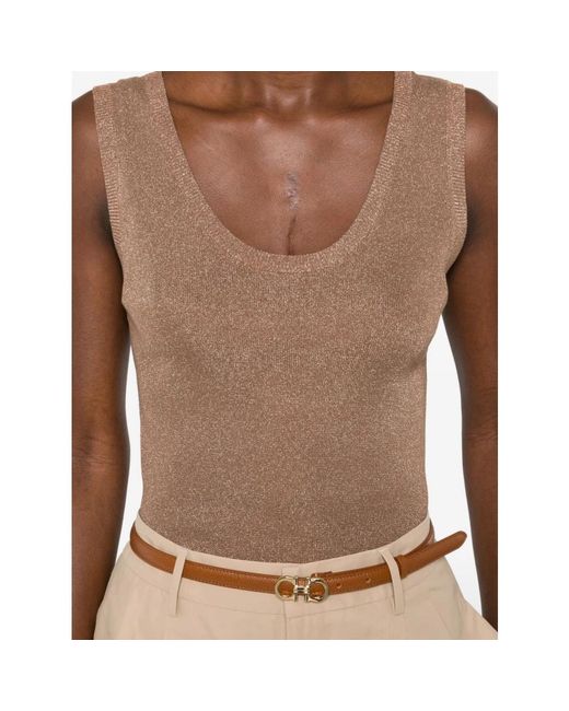 Fabiana Filippi Brown Sleeveless Tops