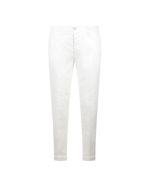 Pantaloni chino in lino e cotone di Re-hash in White da Uomo