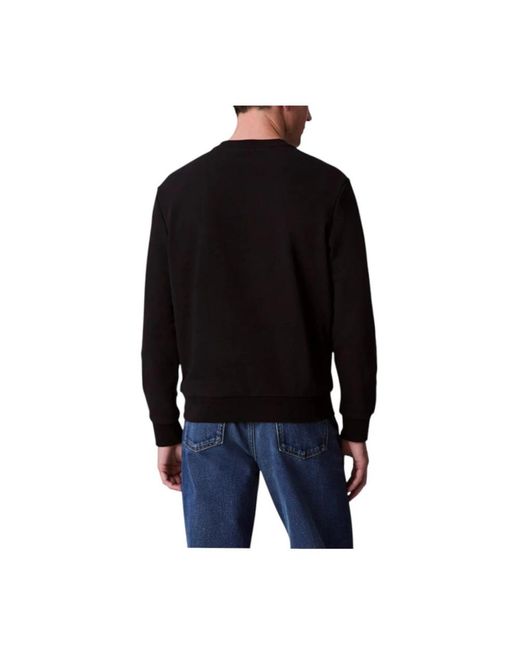 Calvin Klein Hoodies & Sweatvesten ,Zwart ,Katoen Moderne Grafische Sweater in het Black voor heren