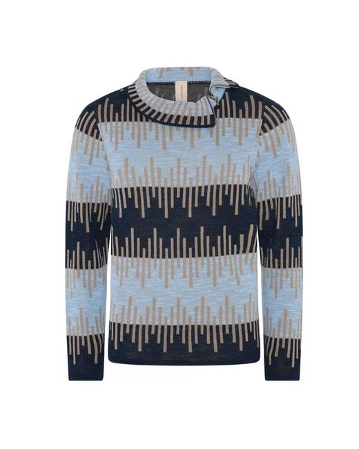 Skovhuus Blue Blau/Grün Geknöpfter Rollkragenpullover Bluse