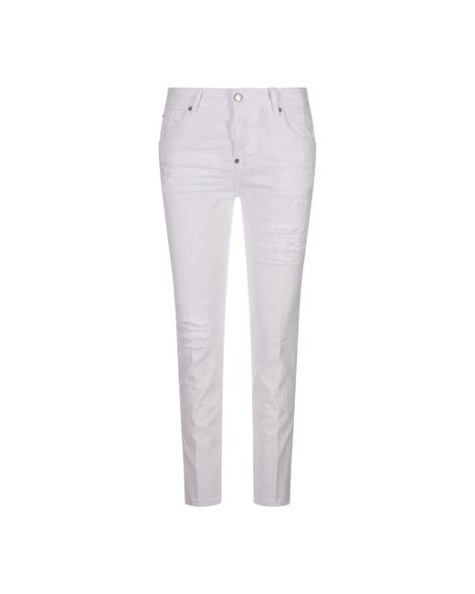 DSquared² Gray Slim-Fit Trousers