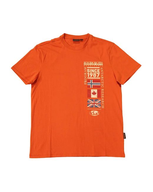Napapijri Orange T-Shirts for men
