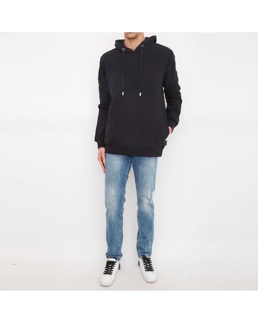 Philipp Plein Black Hoodies for men