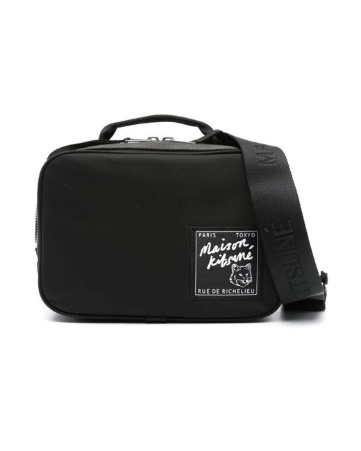 Maison Kitsuné Black Messenger Bags for men