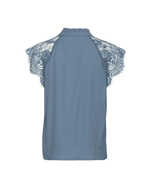 Cream Blue Blouses