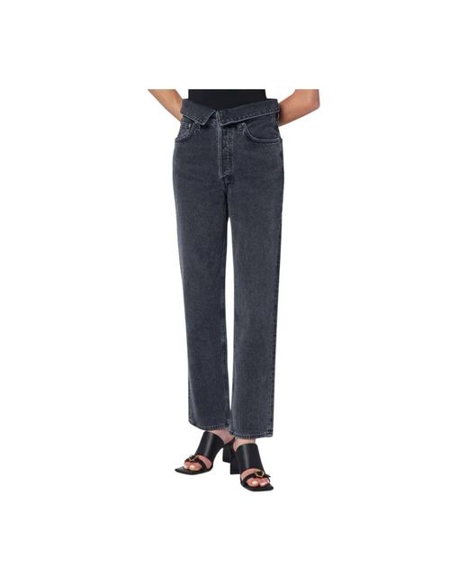 Agolde Blue Straight Jeans