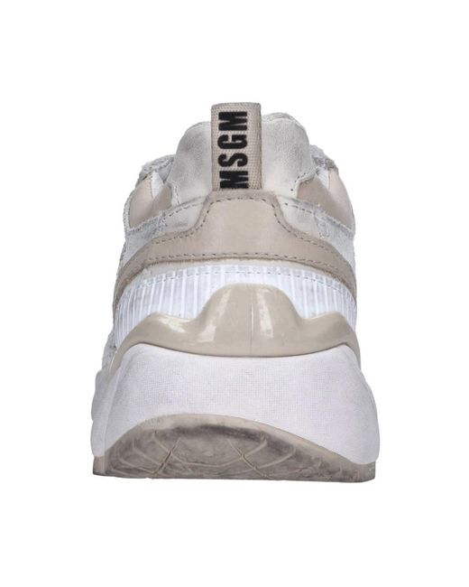 MSGM Schoenen ,Veelkleurig ,Leer Sneakers Multi Colour in het Gray