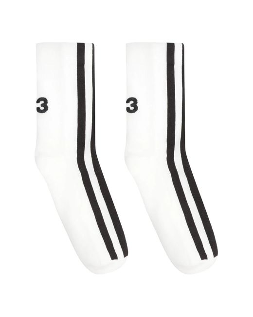 Y-3 Ondergoed ,Wit ,Katoen Logo Katoenmix Sokken in het Black voor heren