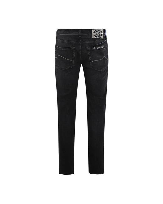 Jacob Cohen Black Slim-Fit Trousers for men