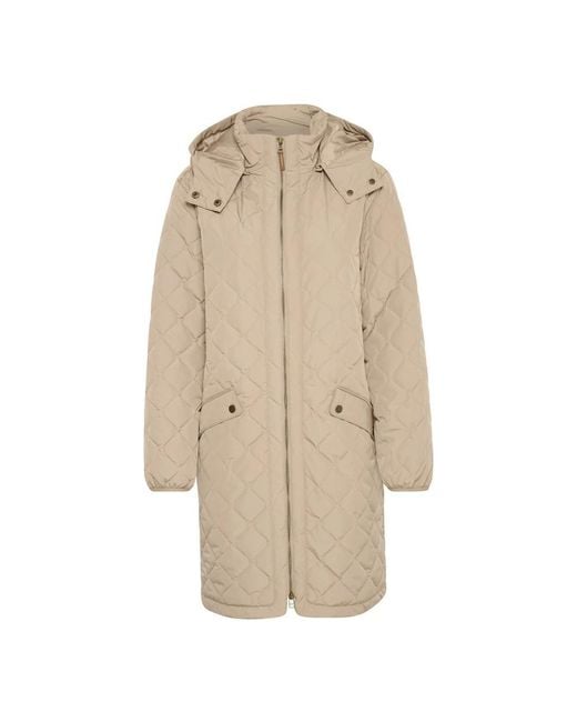 Cream Natural Gepolsterte Jacke Mit Kapuze