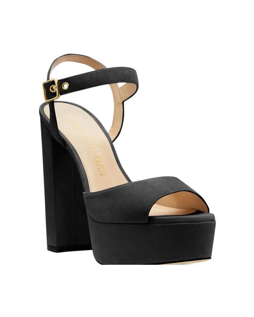Stuart Weitzman Black Ryder 95 Platform Sandal
