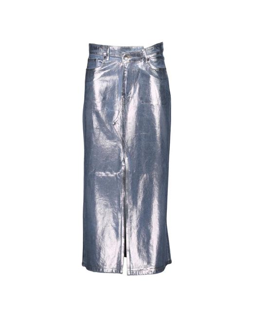 co'couture Foil Midi Rok in het Blue