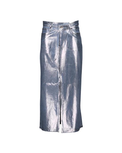 co'couture Foil Midi Rok in het Blue