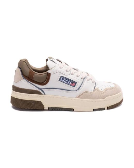 Autry White Crafted Leather And Suede Low-Top Sneakers for men