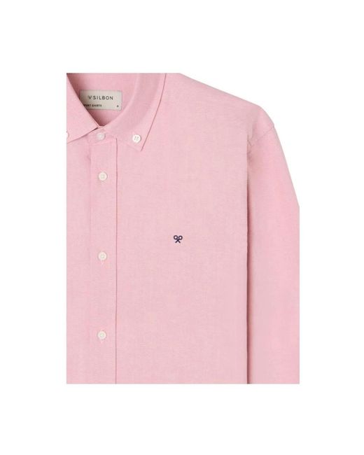 Silbon Pink Casual Shirts for men