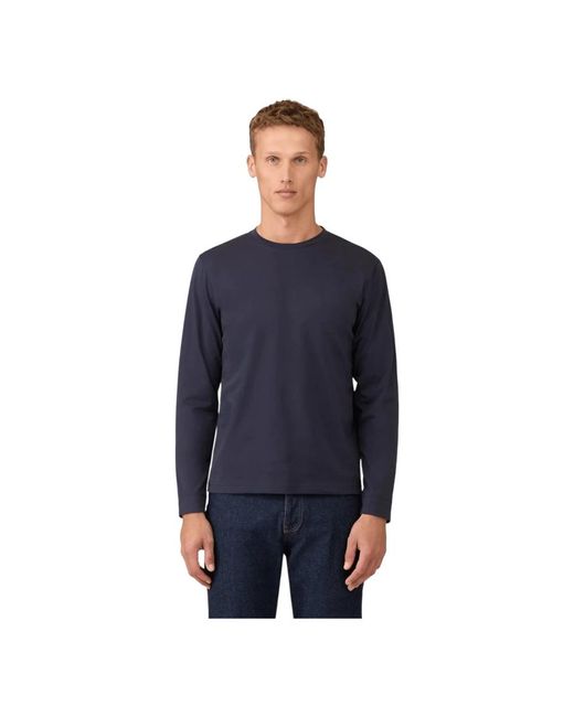 Sunspel Tops ,Blauw ,Katoen Langarm Riviera T-Shirt in het Blue voor heren