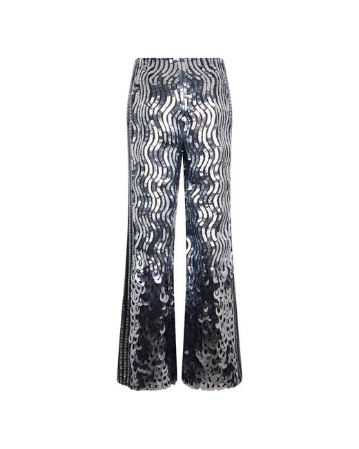 Alberta Ferretti Blue Wide Trousers