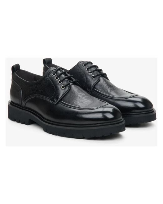 ESTRO Black Laced Shoes for men