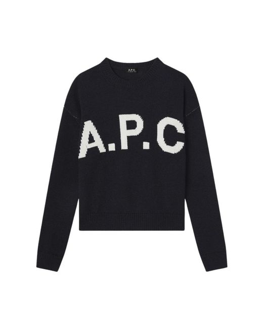 A.P.C. Blue Round-Neck Knitwear
