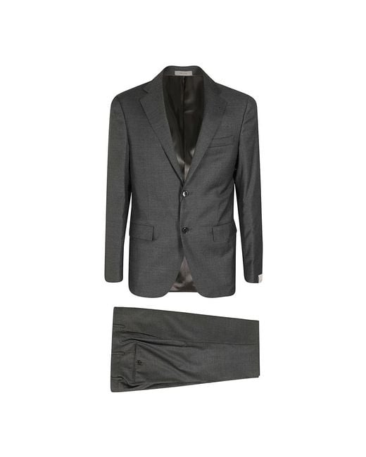 Corneliani Gray Single Breasted Suits for men