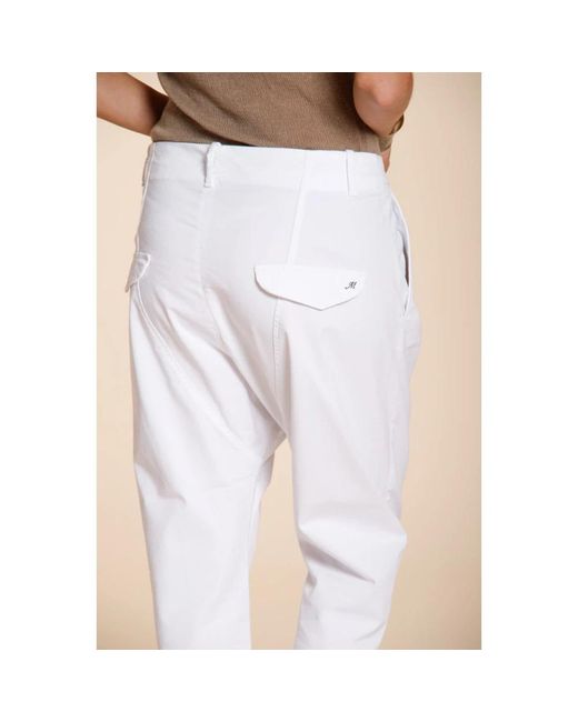 Mason's White Tapered Trousers