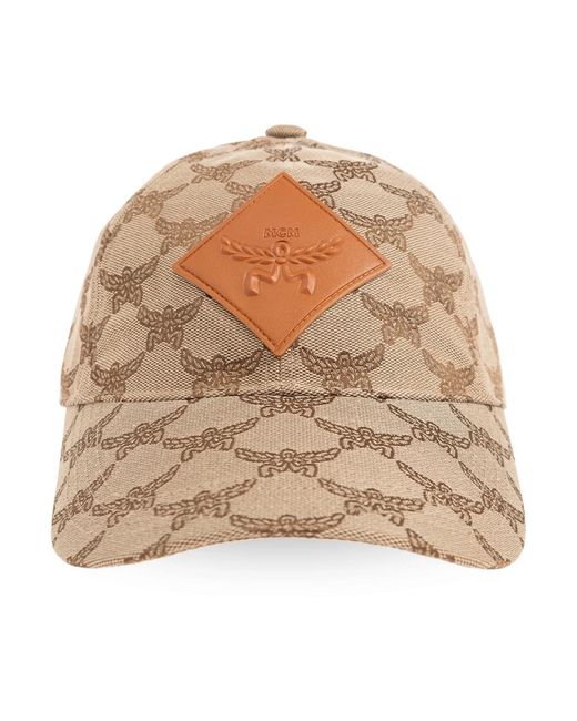 MCM Accessoires ,Baseballpet Met Monogram in het Natural