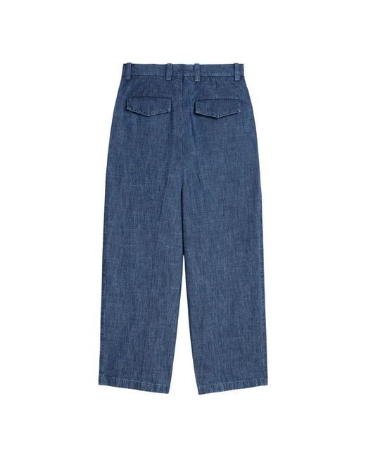 Jil Sander Cotton Chambray Tapered Broeken in het Blue voor heren