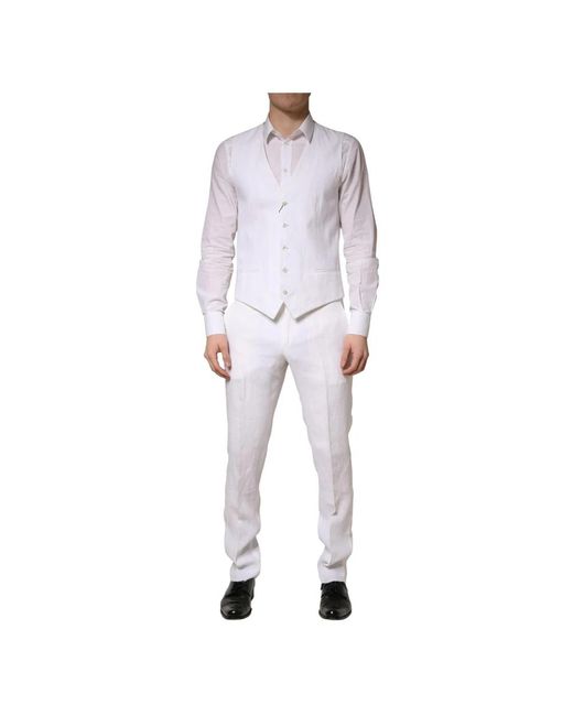 Dolce & Gabbana White Single Breasted Suits for men