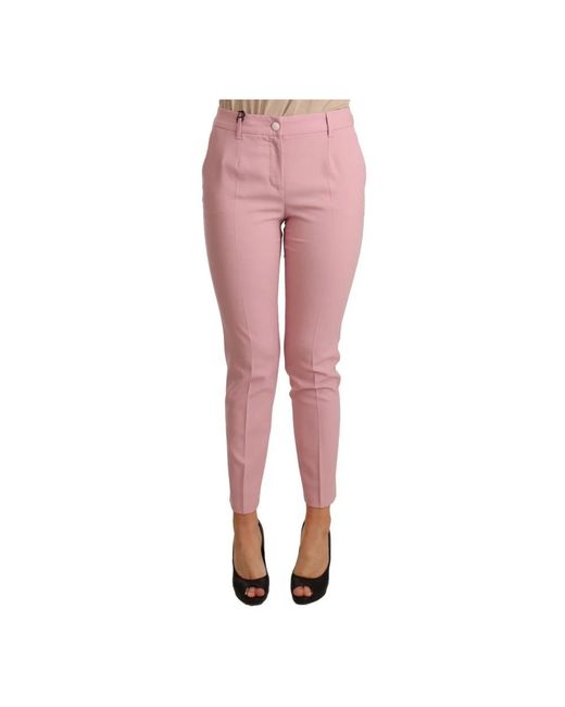 Dolce & Gabbana Pink Slim-Fit Trousers