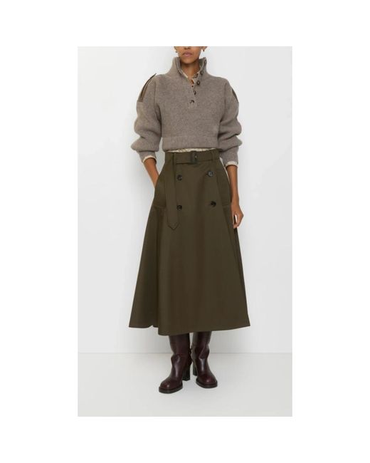Burberry Green Midi Skirts