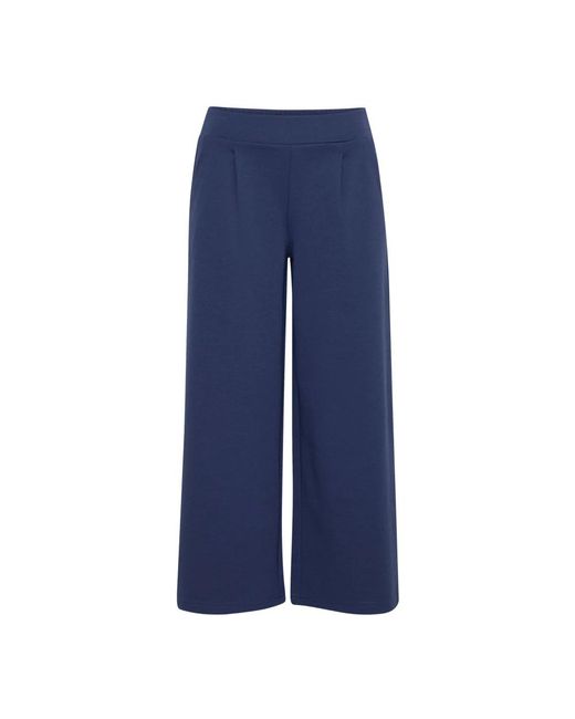 Ichi Blue Wide Trousers