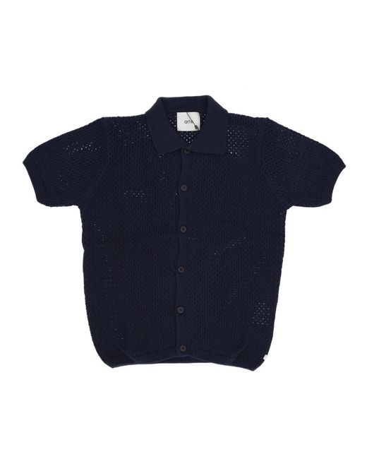 Arte' Truien & Vesten ,Blauw ,Katoen Gebreide Haak Knoopshirt Marineblauw in het Blue voor heren