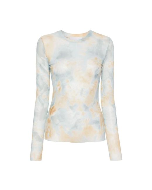 Erika Cavallini Semi Couture Blue Long Sleeve T-Shirts