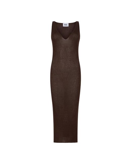 Alpha Studio Brown Knitted Dresses